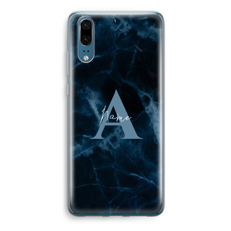 Midnight Marble: Huawei P20 Transparant Hoesje