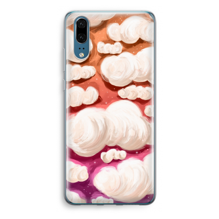 Katoen Wolken: Huawei P20 Transparant Hoesje