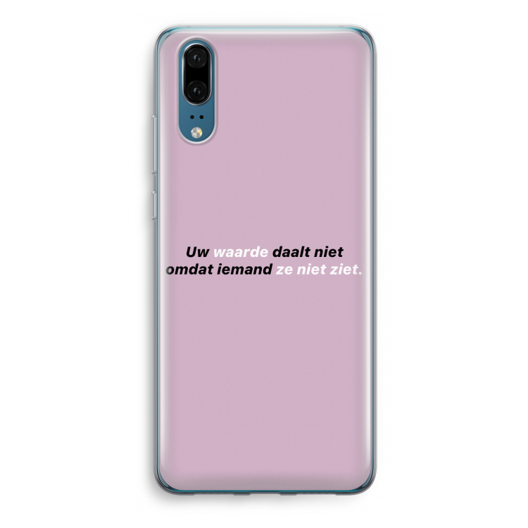 uw waarde daalt niet: Huawei P20 Transparant Hoesje
