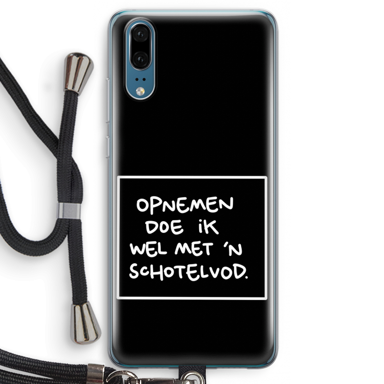 Schotelvod: Huawei P20 Transparant Hoesje met koord