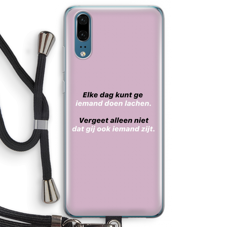gij zijt ook iemand: Huawei P20 Transparant Hoesje met koord