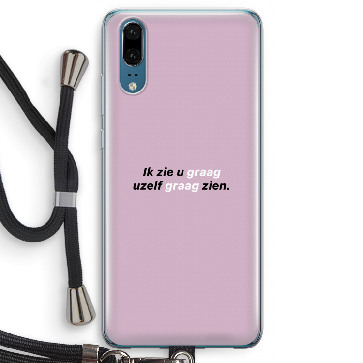 uzelf graag zien: Huawei P20 Transparant Hoesje met koord