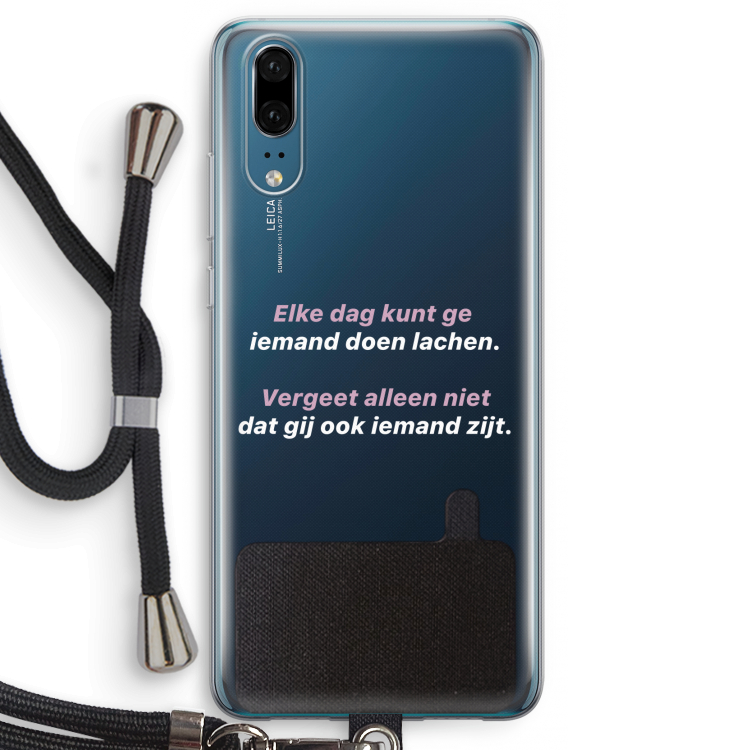 gij zijt ook iemand: Huawei P20 Transparant Hoesje met koord