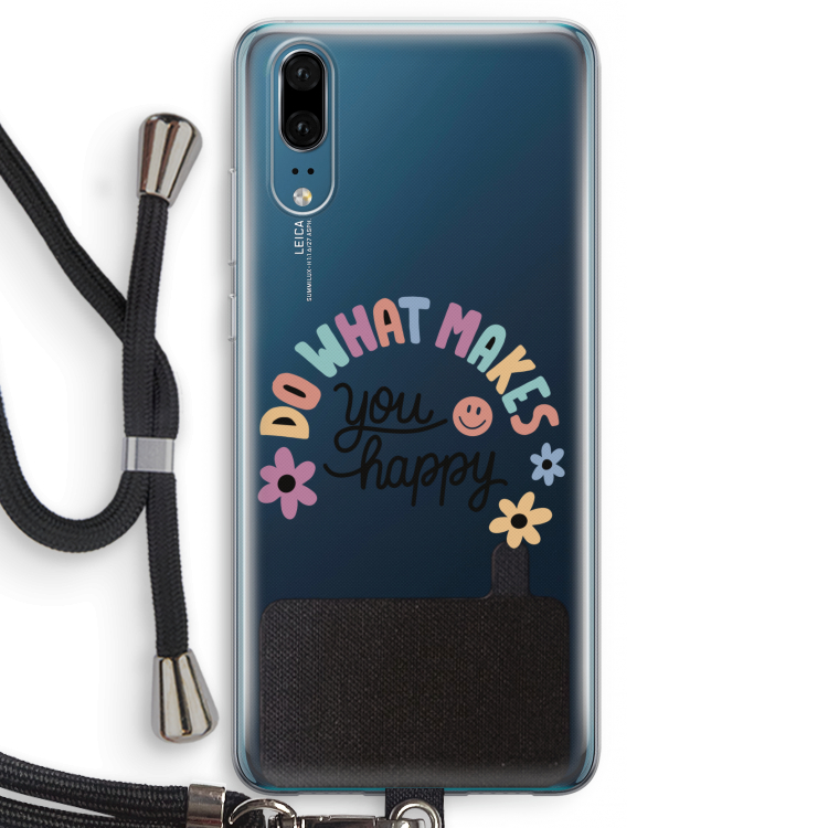 Happy days: Huawei P20 Transparant Hoesje met koord