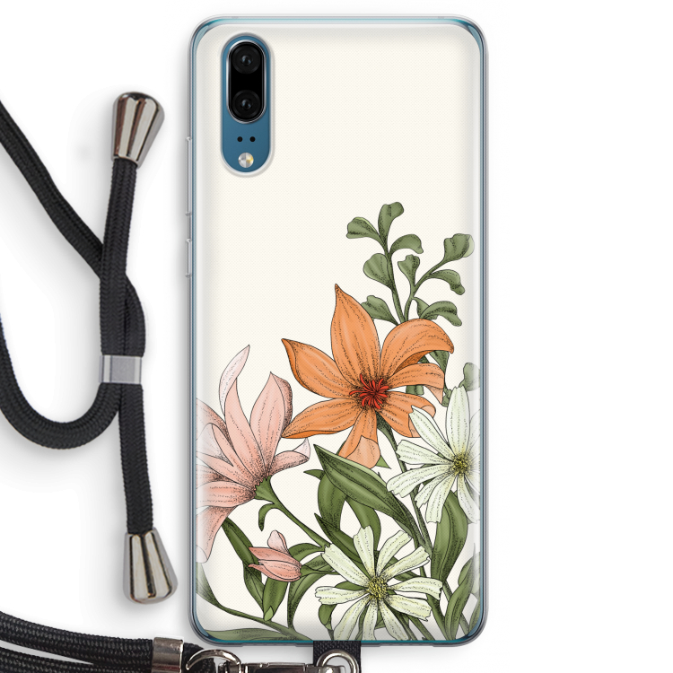 Floral bouquet: Huawei P20 Transparant Hoesje met koord