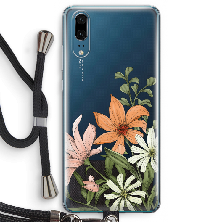 Floral bouquet: Huawei P20 Transparant Hoesje met koord