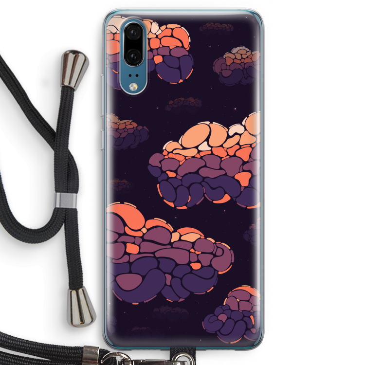 Patroon Wolken: Huawei P20 Transparant Hoesje met koord