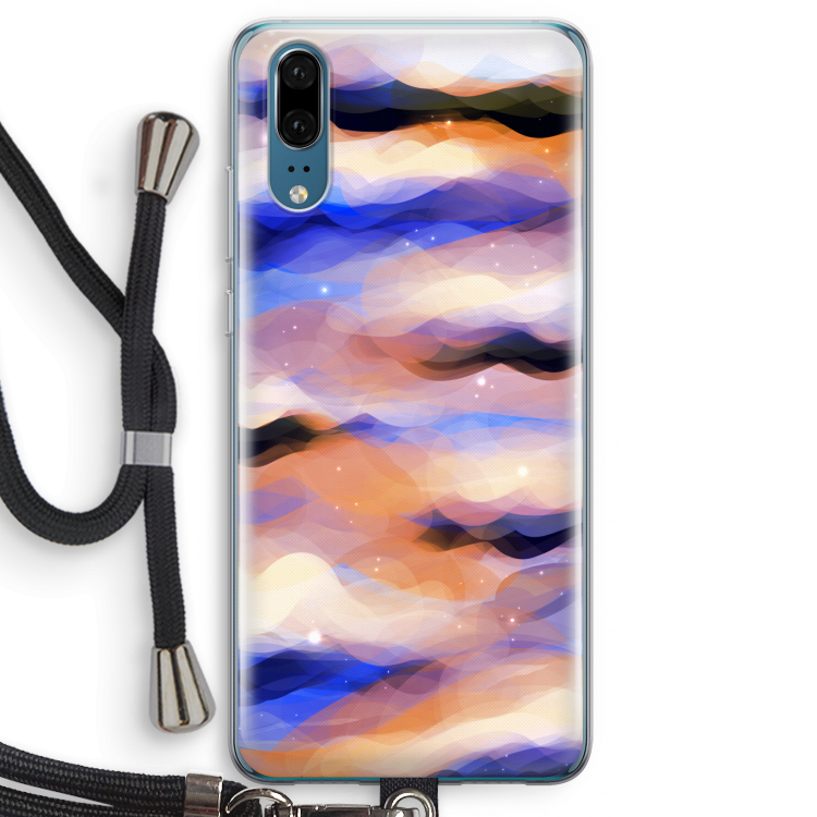 Donkere Wolken: Huawei P20 Transparant Hoesje met koord