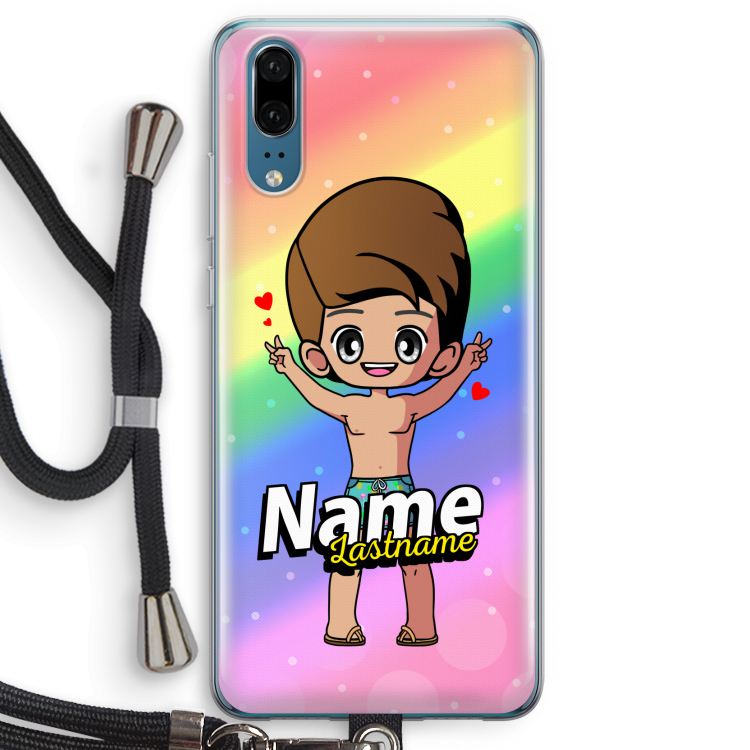 Chibi Maker man: Huawei P20 Transparant Hoesje met koord