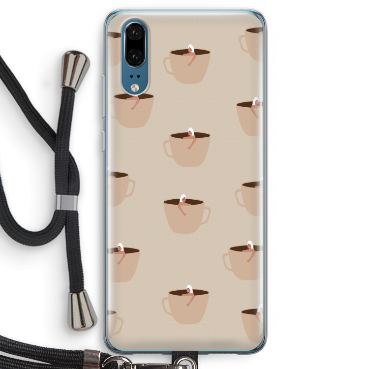Morning coffee: Huawei P20 Transparant Hoesje met koord