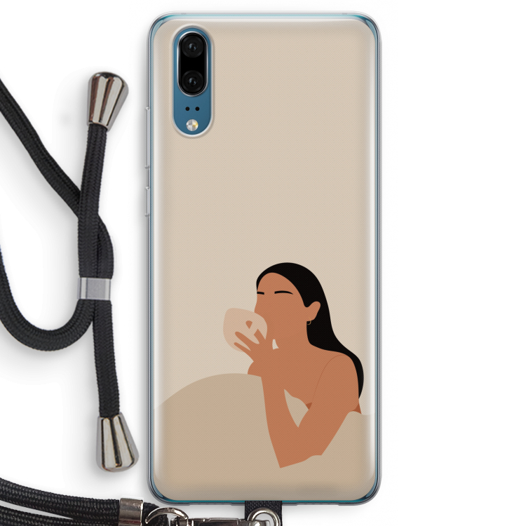 Fresh coffee: Huawei P20 Transparant Hoesje met koord
