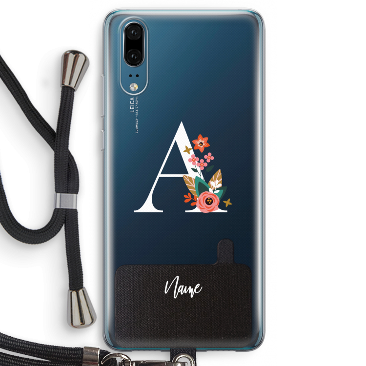 Pink Bouquet: Huawei P20 Transparant Hoesje met koord