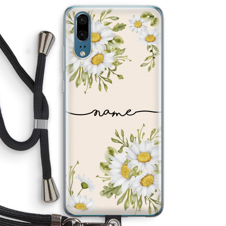 Daisies: Huawei P20 Transparant Hoesje met koord