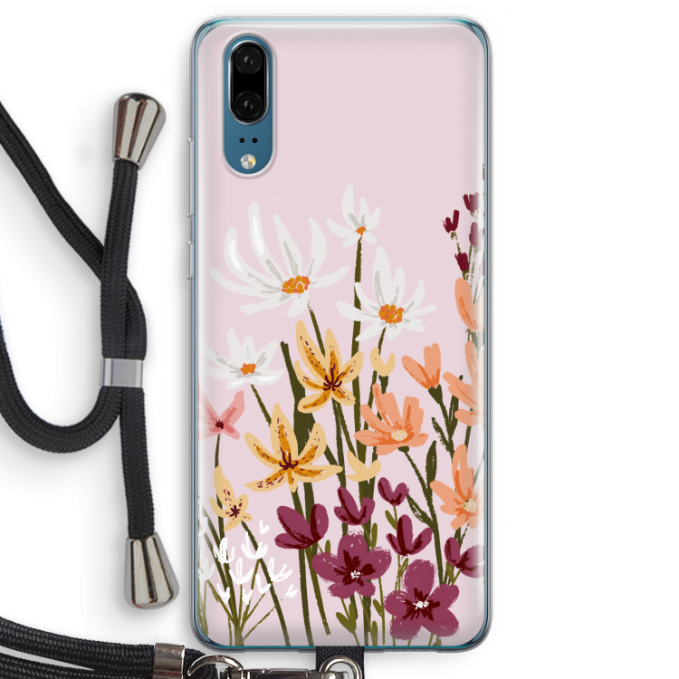 Painted wildflowers: Huawei P20 Transparant Hoesje met koord