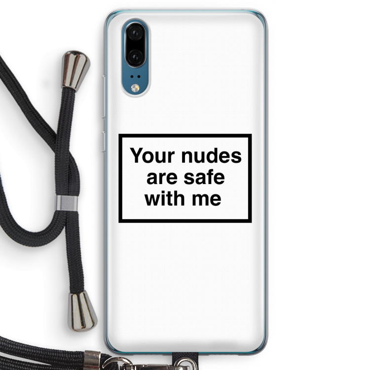 Safe with me: Huawei P20 Transparant Hoesje met koord