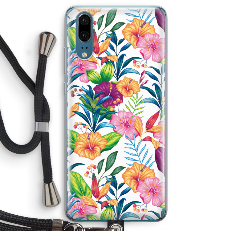 Tropisch 2: Huawei P20 Transparant Hoesje met koord