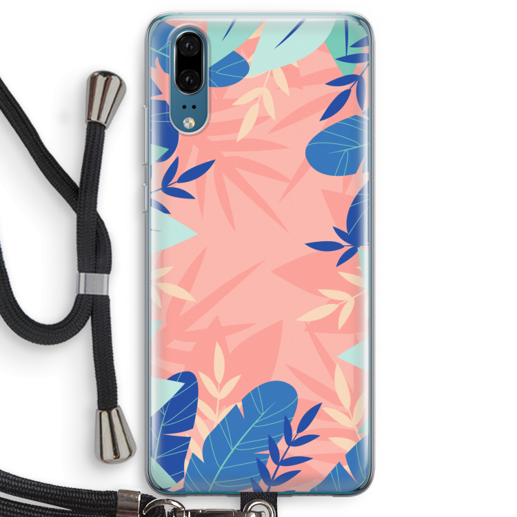 Tropisch: Huawei P20 Transparant Hoesje met koord