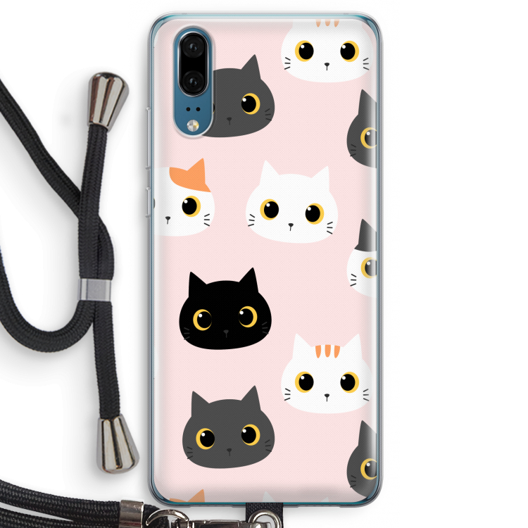 Katten: Huawei P20 Transparant Hoesje met koord