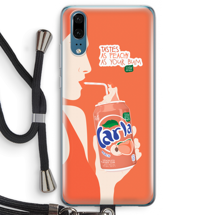 Peach please!: Huawei P20 Transparant Hoesje met koord