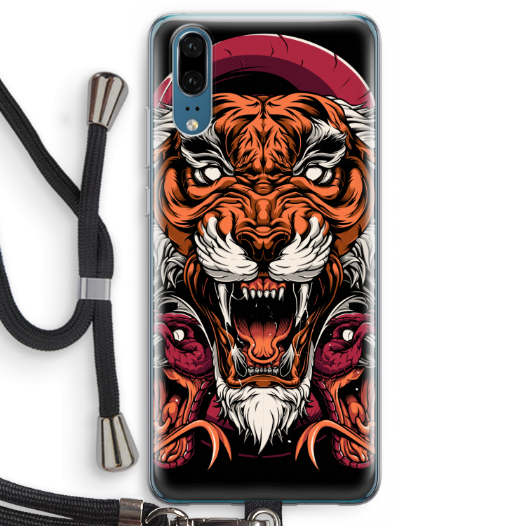 Tiger and Rattlesnakes: Huawei P20 Transparant Hoesje met koord