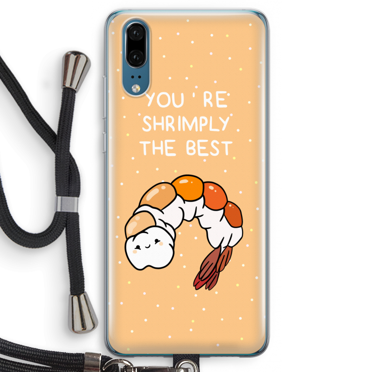 You're Shrimply The Best: Huawei P20 Transparant Hoesje met koord