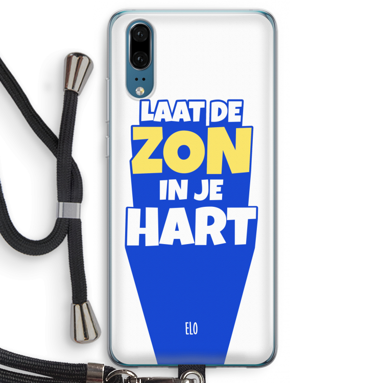 Laat de zon in je hart: Huawei P20 Transparant Hoesje met koord