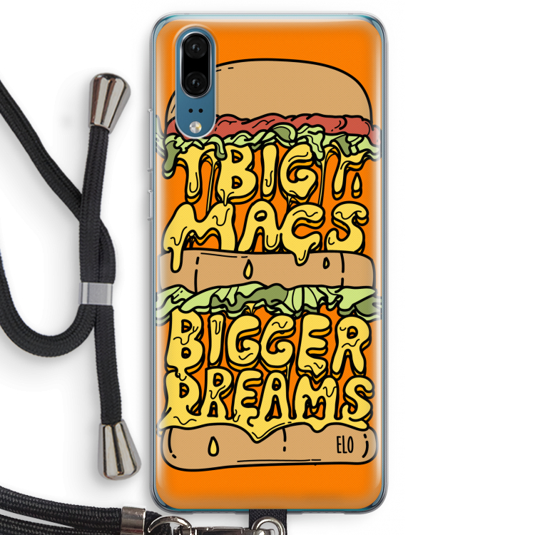 Big Macs Bigger Dreams: Huawei P20 Transparant Hoesje met koord