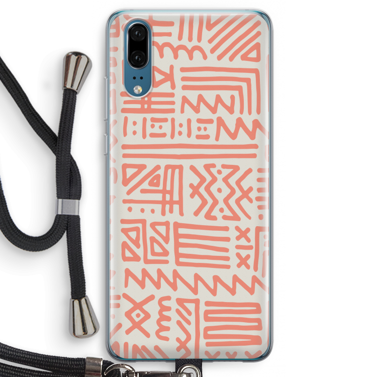 Marrakech Pink: Huawei P20 Transparant Hoesje met koord