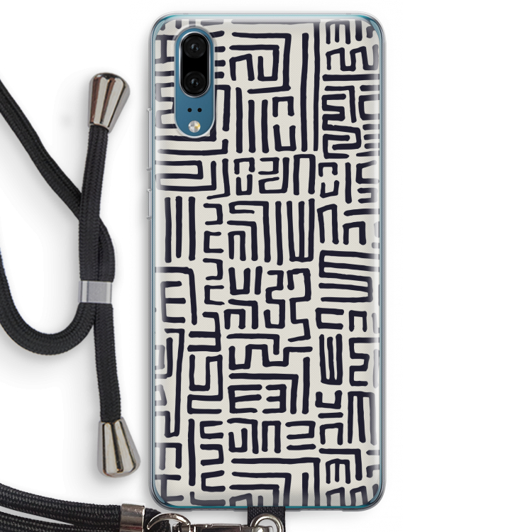 Moroccan Print: Huawei P20 Transparant Hoesje met koord