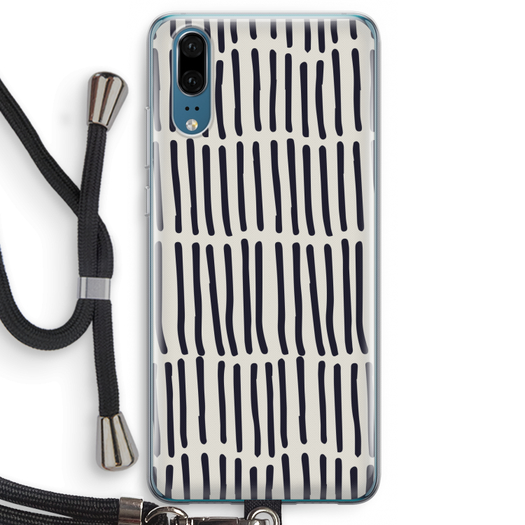 Moroccan stripes: Huawei P20 Transparant Hoesje met koord