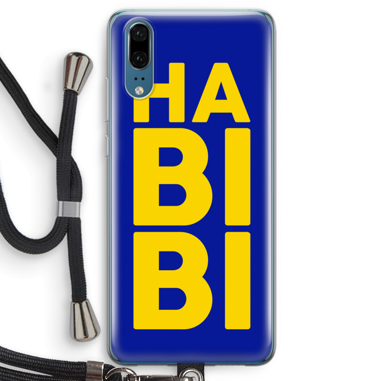Habibi Blue: Huawei P20 Transparant Hoesje met koord