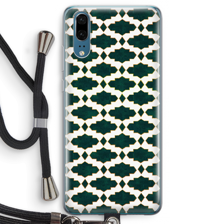 Moroccan tiles: Huawei P20 Transparant Hoesje met koord