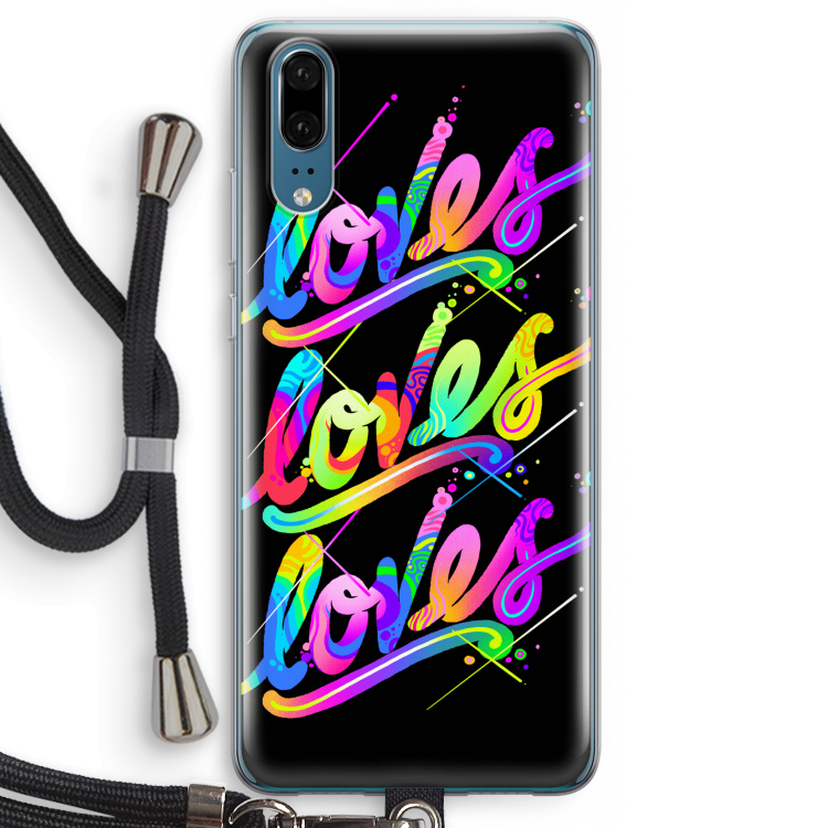 Loves: Huawei P20 Transparant Hoesje met koord