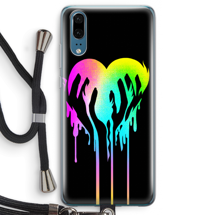 Hold My Heart: Huawei P20 Transparant Hoesje met koord