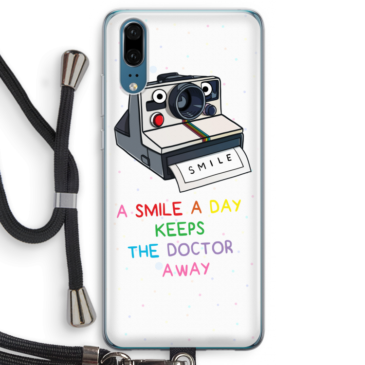 Smile: Huawei P20 Transparant Hoesje met koord