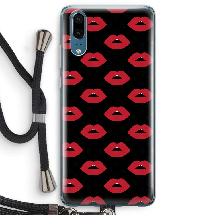 Lips: Huawei P20 Transparant Hoesje met koord