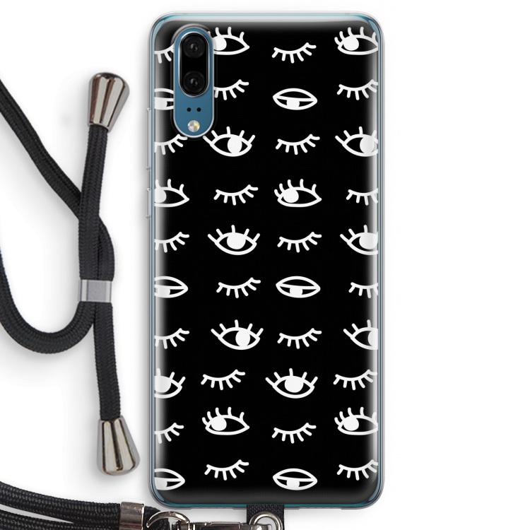 Eye pattern #3: Huawei P20 Transparant Hoesje met koord