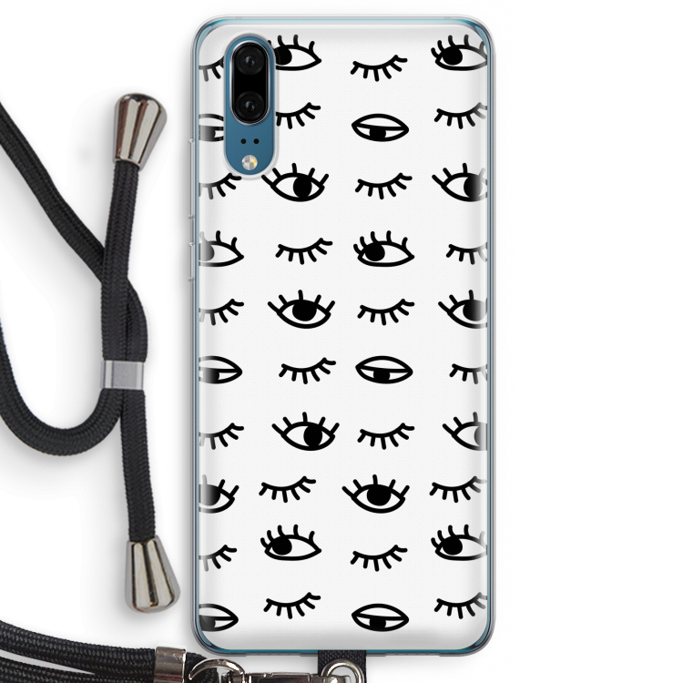 Eye pattern #2: Huawei P20 Transparant Hoesje met koord