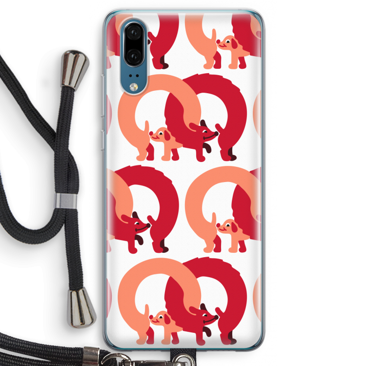 Dogs: Huawei P20 Transparant Hoesje met koord