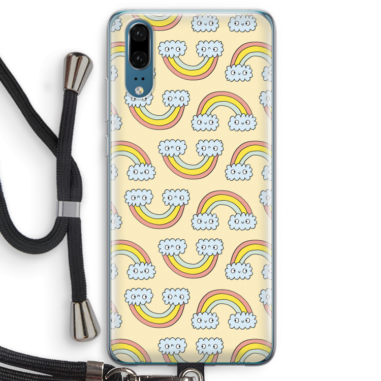 Regenboog: Huawei P20 Transparant Hoesje met koord
