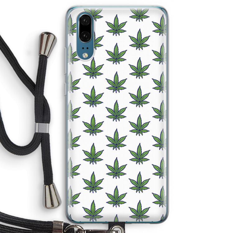 Weed: Huawei P20 Transparant Hoesje met koord