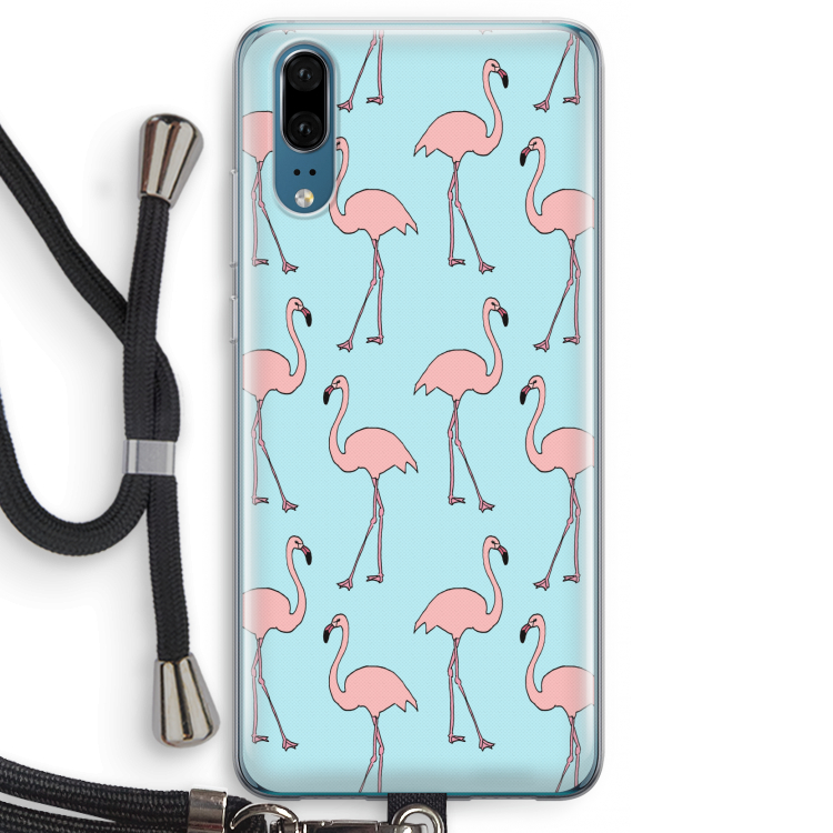 Anything Flamingoes: Huawei P20 Transparant Hoesje met koord