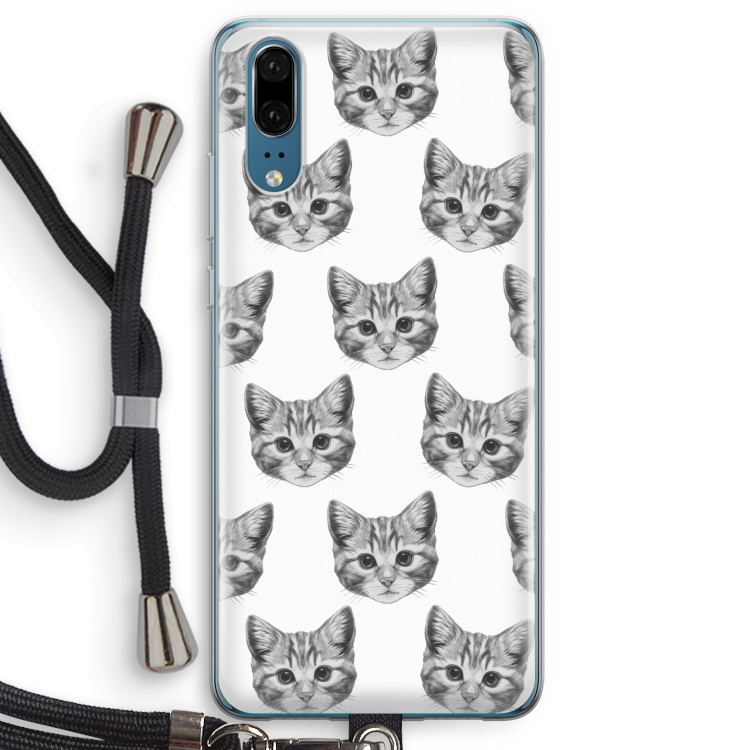 Kitten: Huawei P20 Transparant Hoesje met koord