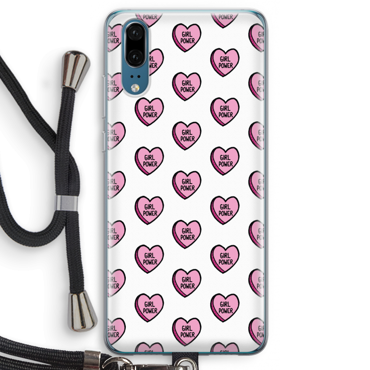 GIRL POWER: Huawei P20 Transparant Hoesje met koord