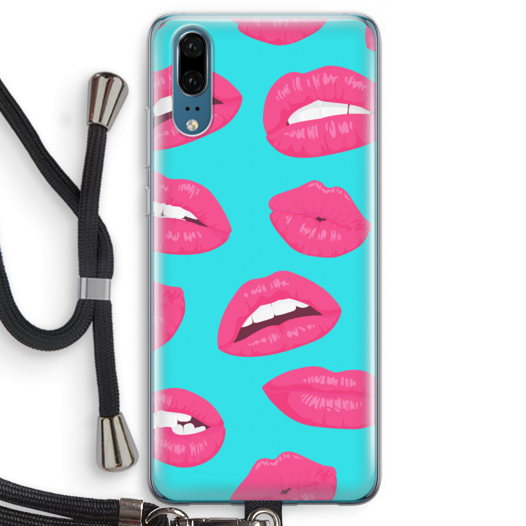 Bite my lip: Huawei P20 Transparant Hoesje met koord