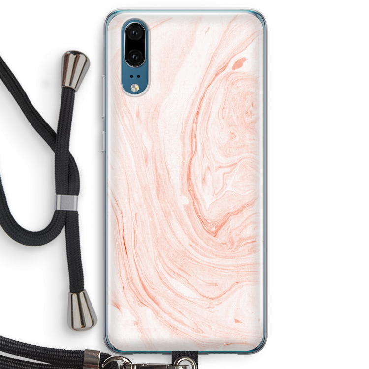 Peach bath: Huawei P20 Transparant Hoesje met koord