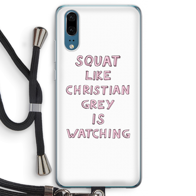 Christian Grey: Huawei P20 Transparant Hoesje met koord