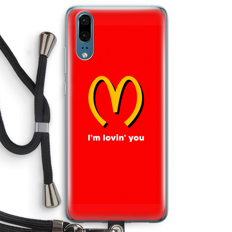 I'm lovin' you: Huawei P20 Transparant Hoesje met koord