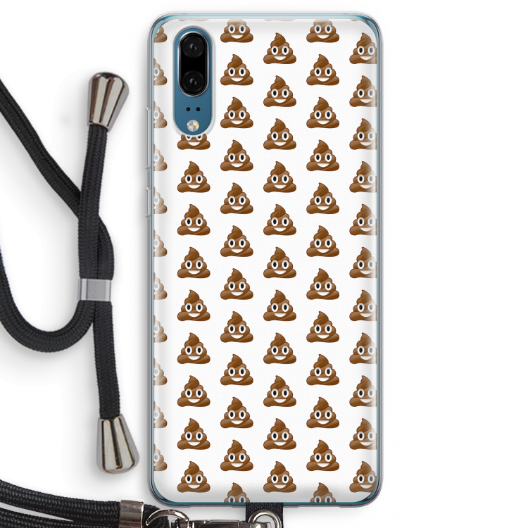 Poop emoji: Huawei P20 Transparant Hoesje met koord