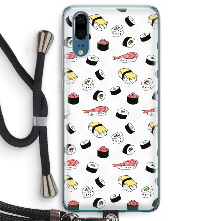 Sushi time: Huawei P20 Transparant Hoesje met koord